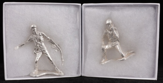 LOT 2 999 FINE SILVER SOLDIER RADIOMAN & FOLLOW ME