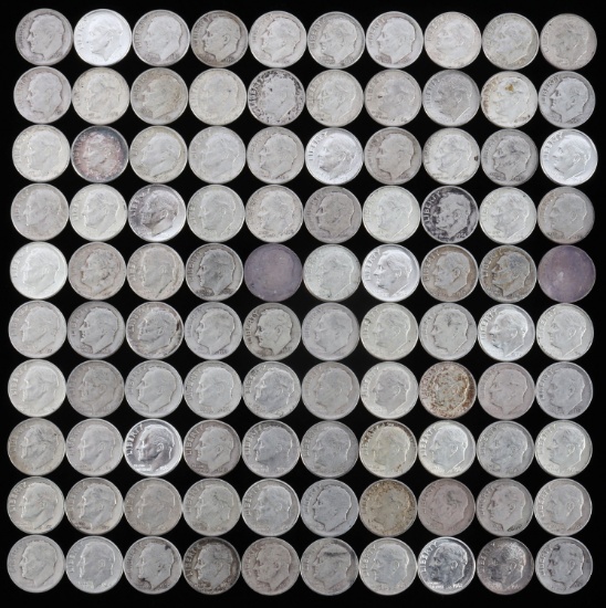 $10 FACE 90% SILVER ROOSEVELT DIMES