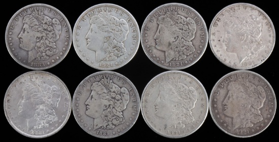 LOT OF 8 MORGAN SILVER DOLLAR COINS