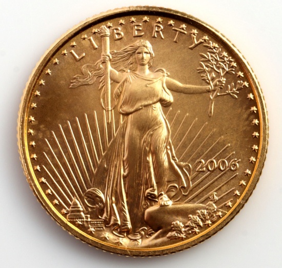 2006 GOLD 1/10 OZT OUNCE AMERICAN EAGLE BU COIN