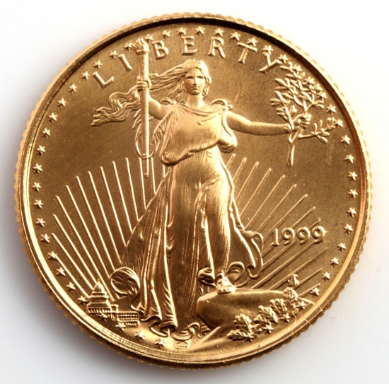 1999 GOLD 1/10 OZT OUNCE AMERICAN EAGLE BU COIN