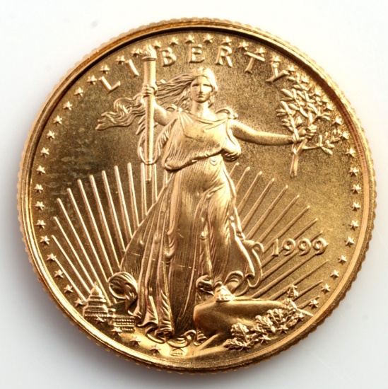 1999 GOLD 1/10 OZT OUNCE AMERICAN EAGLE BU COIN