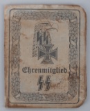 WWII SS GERMAN ID BOOKLET ADOLF HITLER PHOTO