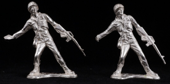 LOT OF TWO 999 FINE SILVER SOLDIERS 70 GRAMS