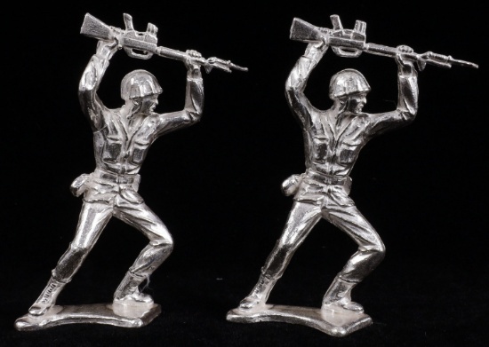 LOT OF TWO 999 FINE SILVER SOLDIERS 70 GRAMS