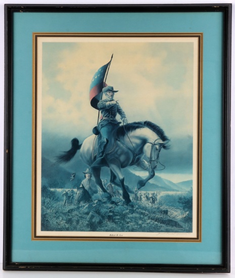 VINTAGE 1977 ROBERT E LEE LITHOGRAPH ARTIST SIGNED
