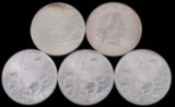 LOT OF 5 1 OZT SILVER ROUNDS MIXED DESIGN