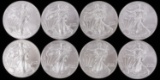 8 SILVER AMERICAN EAGLE 1 OZT OUNCE BU COINS