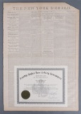 LOT 2 CIVIL WAR COMPLETE NEWSPAPERS SUMMER OF 1861