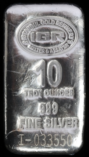 10 TROY OUNCE 999 FINE SILVER BULLION BAR