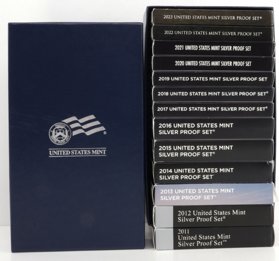 2011 TO 2023 SILVER PROOF SET LOT 13 SETS