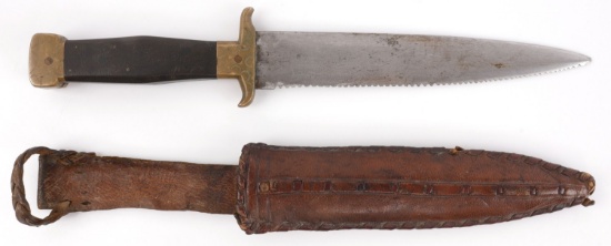 LATE 19TH CENTURY BOOT KNIFE W SERRATED EDGE