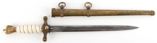 WWII GERMAN KRIEGSMARINE DAMASCUS DAGGER