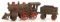ANTIQUE CAST IRON TOY TRAIN WITH TENDER.