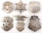 LOT OF 6 MARSHALL & SHERIFF BADGES AMERICAN WEST