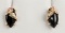 10KT THREE TONED GOLD AND ONYX EARRINGS