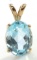 14K YELLOW GOLD AQUAMARINE PENDANT