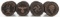 WWII GERMAN THIRD REICH HAND STAMPS LOT OF 4