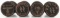 WWII GERMAN THIRD REICH HAND STAMPS LOT OF 4