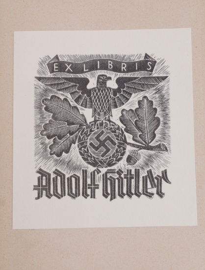WWII GERMAN THIRD REICH HITLER EX LIBRIS BOOK