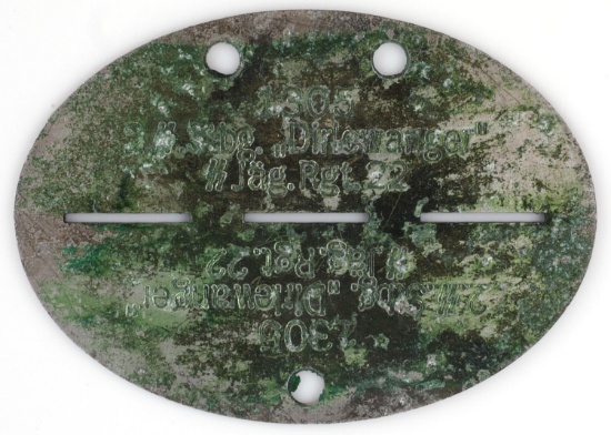 WWII GERMAN THIRD REICH DIRLEWANGER DOG TAG