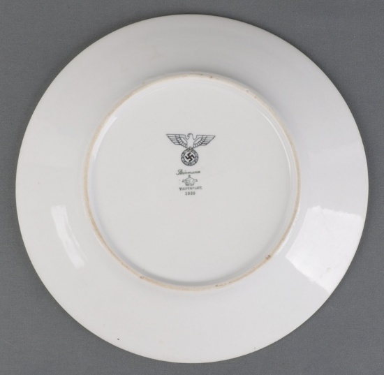 WWII GERMAN THIRD REICH PLATE WITH SWASTIKA