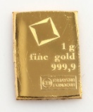 1 GRAM .999 FINE GOLD BAR ESSAYEUR