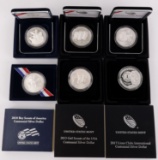 US SILVER COMMEMORATIVE COINS MILITARY LOT OF 6