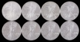 8 MIX DATE 1 OZT OUNCE SILVER AMERICAN EAGLE COINS
