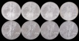 8 MIX 2001 & 22 1 OZT SILVER AMERICAN EAGLE COINS