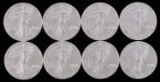 LOT OF 8 2022 1 OZT SILVER AMERICAN EAGLE BU COINS