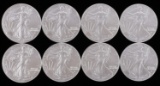 LOT OF 8 2022 1 OZT SILVER AMERICAN EAGLE BU COINS