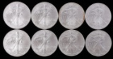 LOT OF 8 2001 1 OZT SILVER AMERICAN EAGLE BU COINS