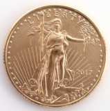 2017 GOLD 1/10 OZT OUNCE AMERICAN EAGLE BU COIN