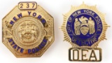 LOT OF 2 OBSOLETE NEW YORK LAW ENFORCEMENT BADGES