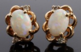 14K YELLOW GOLD OPAL EARRINGS