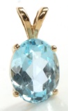 14K YELLOW GOLD AQUAMARINE PENDANT