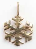 14KT YELLOW GOLD  AND DIAMOND SNOWFLAKE