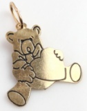 14KT YELLOW GOLD TEDDY BEAR WITH HEART
