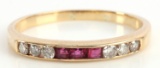 18K GOLD RING WITH DIAMONDS & RUBIES