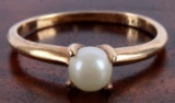 10K YELLOW GOLD PEARL RING SIZE 4