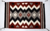 NATIVE AMERICAN NAVAJO RUG WITH GEOMETRIC DESIGN