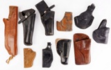 VINTAGE GENUINE LEATHER HANDGUN HOLSTER LOT OF 10