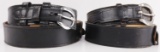 VINTAGE GENUINE LEATHER WESTERN GUN BELT LOT OF 2