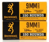 300 ROUNDS OF BROWNING 9MM 124 GRAIN AMMUNITION