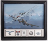 RAY WADDEY WWII GERMAN FIGHTER IN ACTION PAINTING