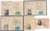 LOT OF 5 WWII GERMAN THIRD REICH AUSWEIS DOCUMENTS
