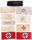 LOT OF 10 WWII GERMAN THIRD REICH ARMBANDS