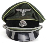 WWII GERMAN THIRD REICH SS OFFICER VISOR CAP