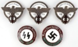 WWII GERMAN THIRD REICH BADGES LOT OF 5 HJ NSDAP